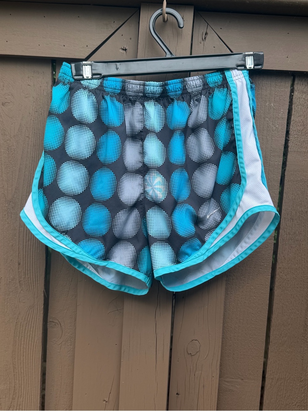 Women’s Active Running Shorts — Teal Dot Print